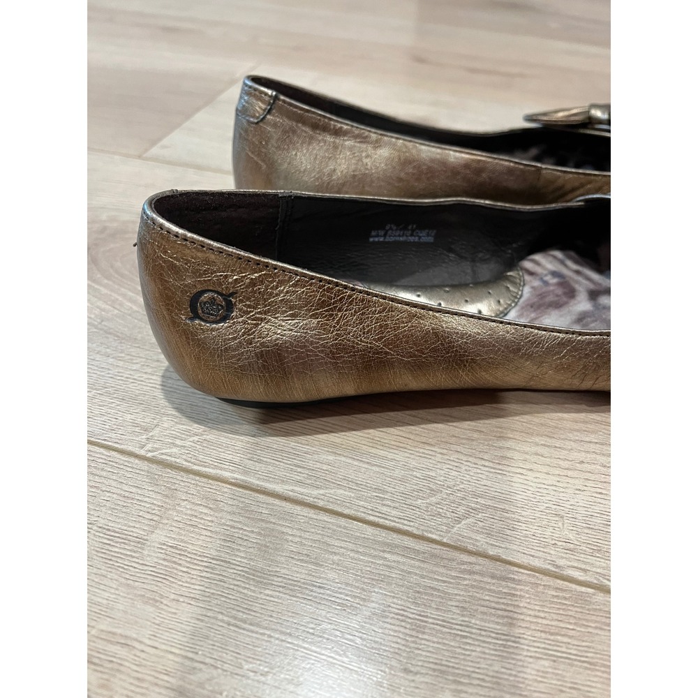 Born Julianne Metallic Bronze Leather Ballet Flats Bow Womens 9.5 EUC - Picture 3 of 8